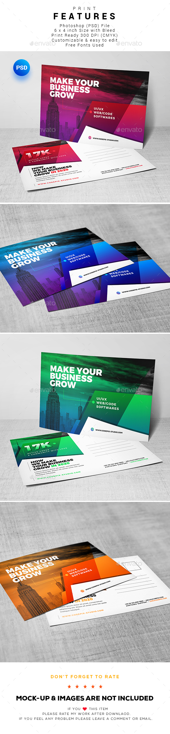 Postcard - Cards & Invites Print Templates