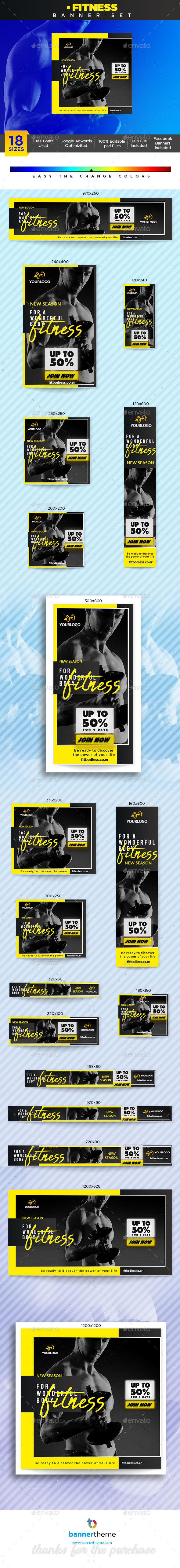 Fitness Banner - Banners & Ads Web Elements