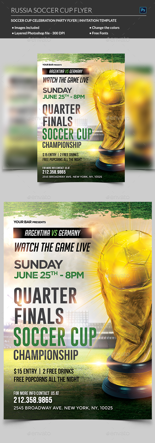 Soccer Cup Flyer Template - Clubs & Parties Events