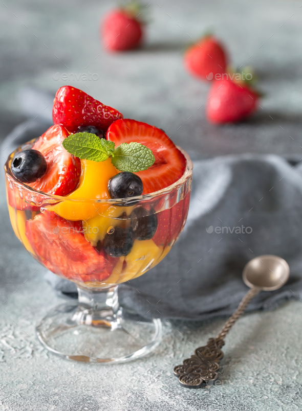  Fruit  salad in the glass  vase Stock Photo by Alex9500 