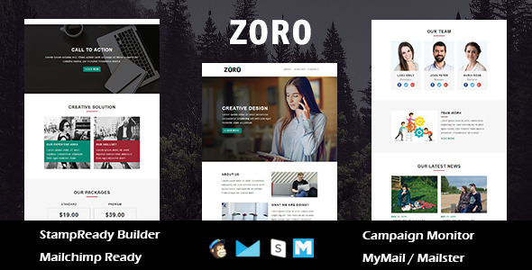 Zoro - Multipurpose Responsive Email Template With Online StampReady Builder Access