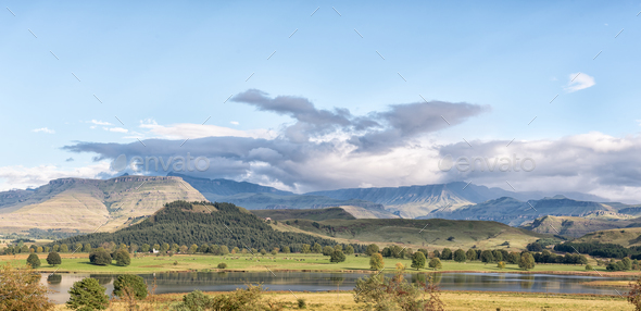 Lake Glencairn near Himeville in Kwazulu-Natal - Stock Photo - Images
