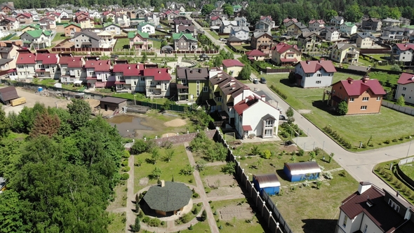 View of Cottage Village Near Moscow 
