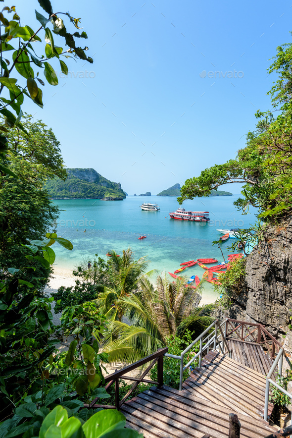 Stairs up to the Thale Nai - Stock Photo - Images