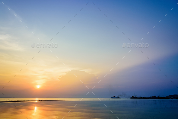 Sunset at Nathon Beach Viewpoint - Stock Photo - Images