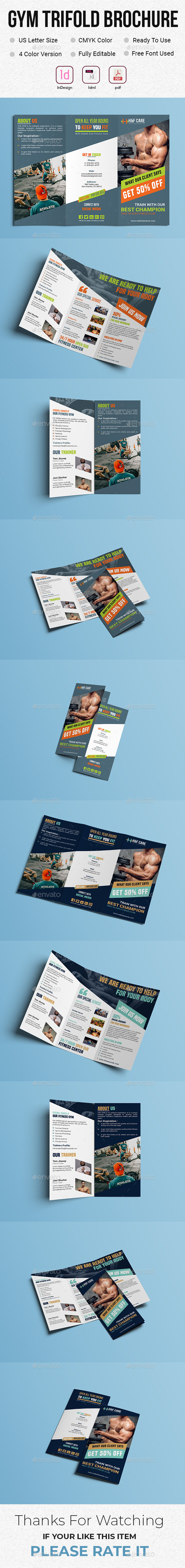 Gym Trifold Brochure - Brochures Print Templates