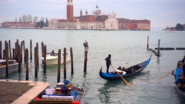 Gondolas Moored By Saint Mark Square alt