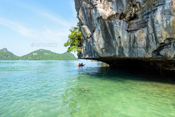 Tourists are kayaking - Stock Photo - Images