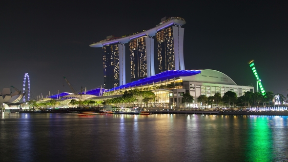 Night View of Singapore with Marina Bay Sands alt