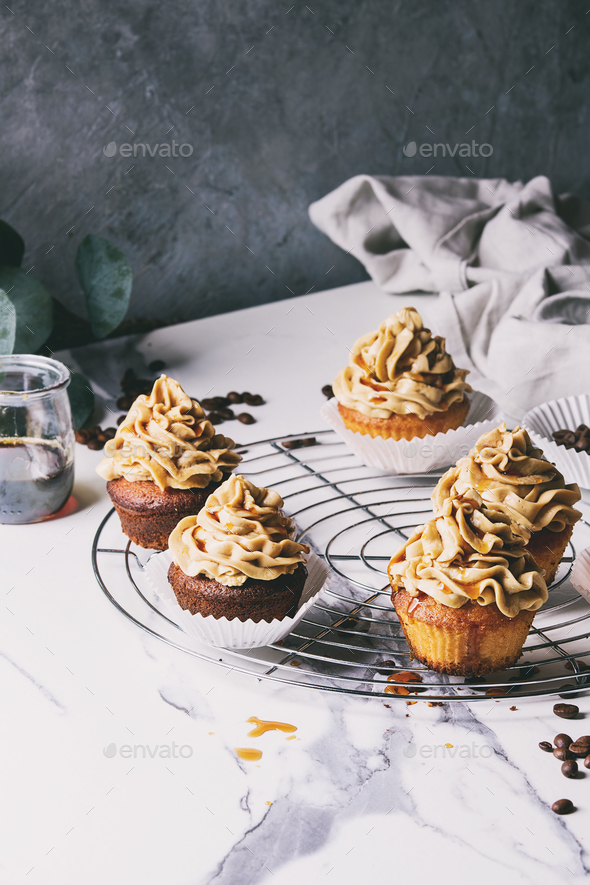 Homemade coffee cupcakes - Stock Photo - Images