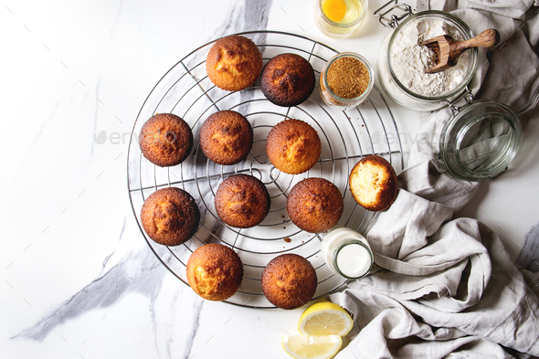 Homemade lemon muffins - Stock Photo - Images