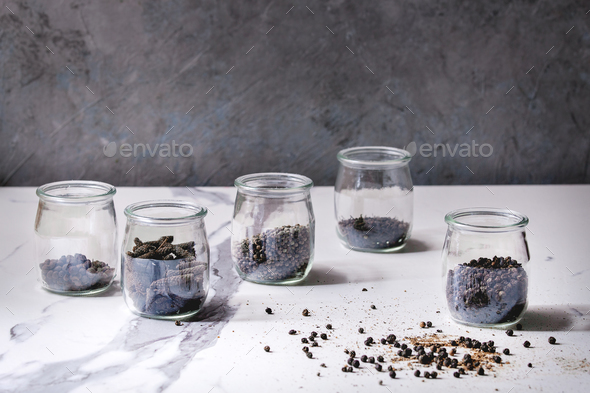 Variety of black peppers - Stock Photo - Images