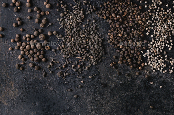 Variety of black peppers - Stock Photo - Images
