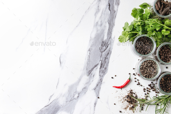 Variety of black peppers - Stock Photo - Images