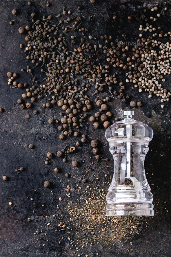 Variety of black peppers - Stock Photo - Images