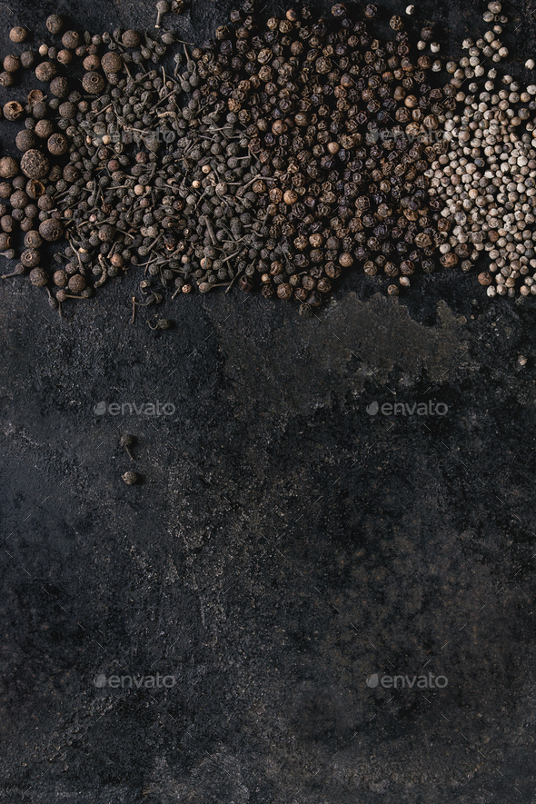 Variety of black peppers - Stock Photo - Images