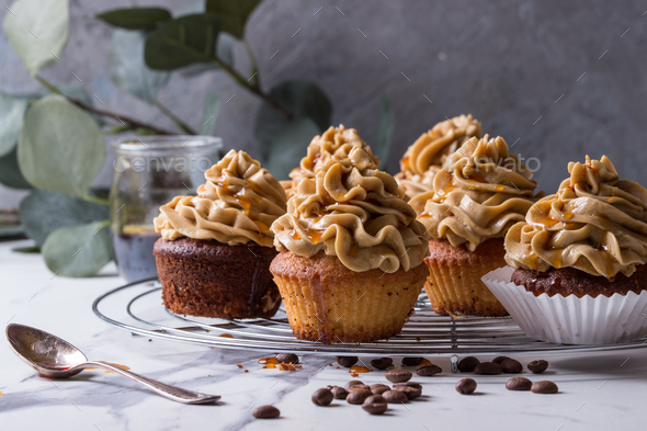 Homemade coffee cupcakes - Stock Photo - Images