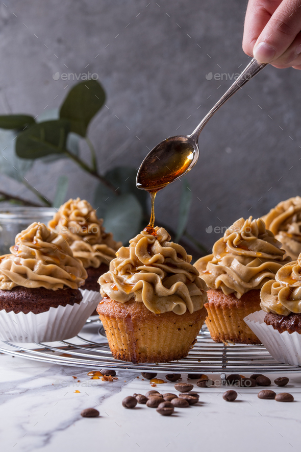 Homemade coffee cupcakes - Stock Photo - Images