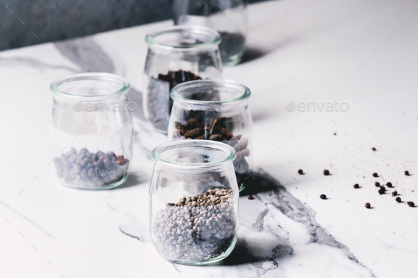 Variety of black peppers - Stock Photo - Images