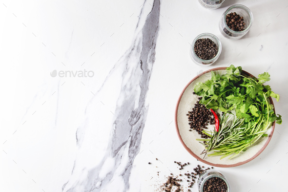 Variety of black peppers - Stock Photo - Images