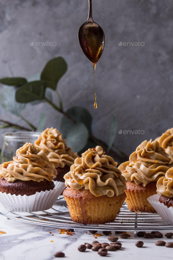 Homemade coffee cupcakes - Stock Photo - Images