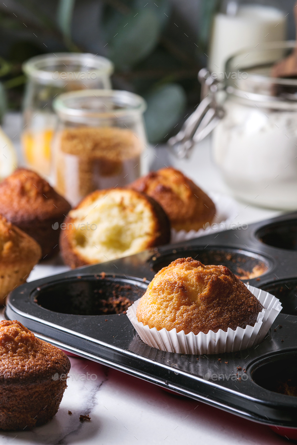 Homemade lemon muffins - Stock Photo - Images