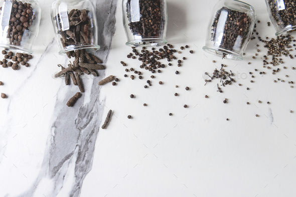 Variety of black peppers - Stock Photo - Images
