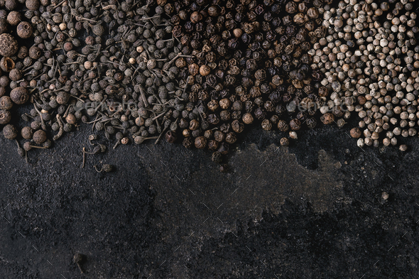 Variety of black peppers - Stock Photo - Images