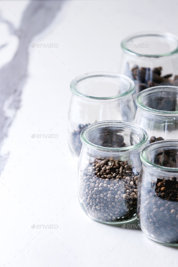 Variety of black peppers - Stock Photo - Images