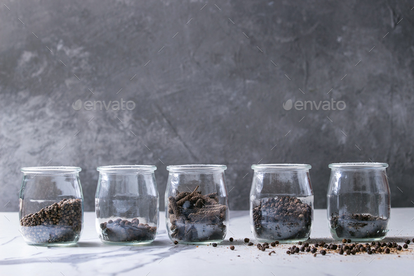 Variety of black peppers - Stock Photo - Images