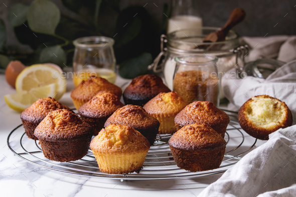 Homemade lemon muffins - Stock Photo - Images