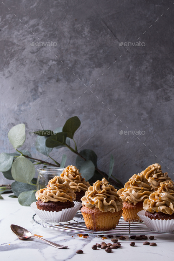 Homemade coffee cupcakes - Stock Photo - Images