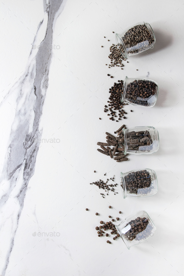 Variety of black peppers - Stock Photo - Images