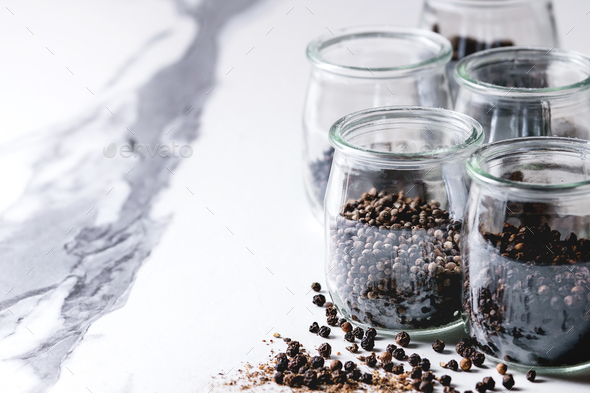 Variety of black peppers - Stock Photo - Images