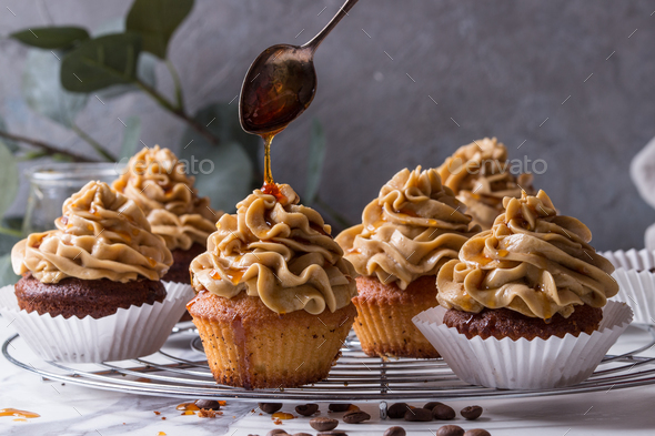 Homemade coffee cupcakes - Stock Photo - Images