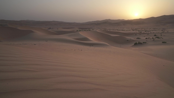 Beautiful Rub Al Khali Desert at Sunrise Stock Footage Video alt