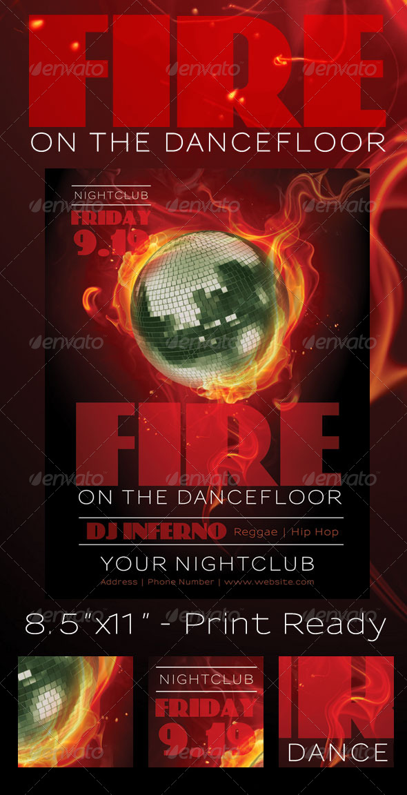 Fire Club Flyer - Clubs & Parties Events