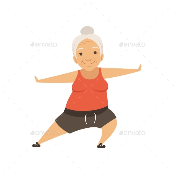 Grey Senior Woman Doing Sports, Grandmother - Sports/Activity Conceptual