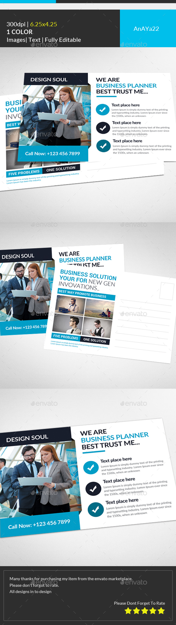Business Planner Postcard Template - Cards & Invites Print Templates