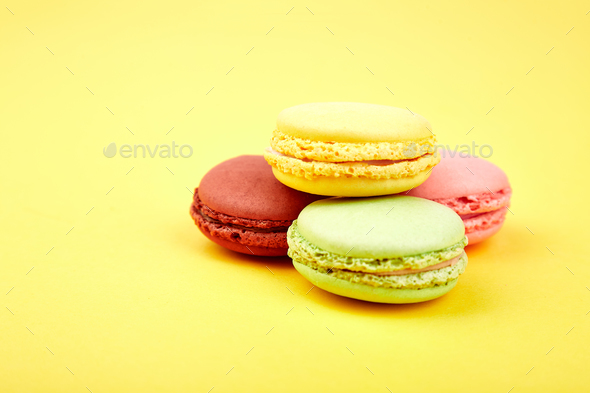 Sweet Dessert Macaron or macaroon - Stock Photo - Images