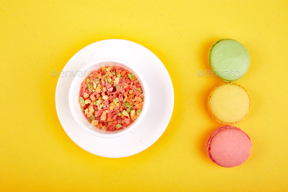 Sweet Dessert Macaron or macaroon - Stock Photo - Images