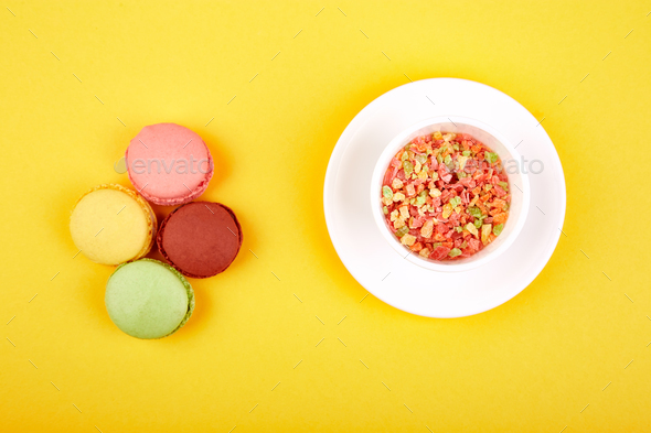 Sweet Dessert Macaron or macaroon - Stock Photo - Images