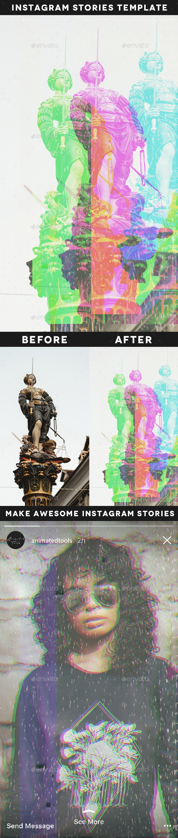 Animated VHS Instagram Stories Template v.2 - Artistic Photo Templates
