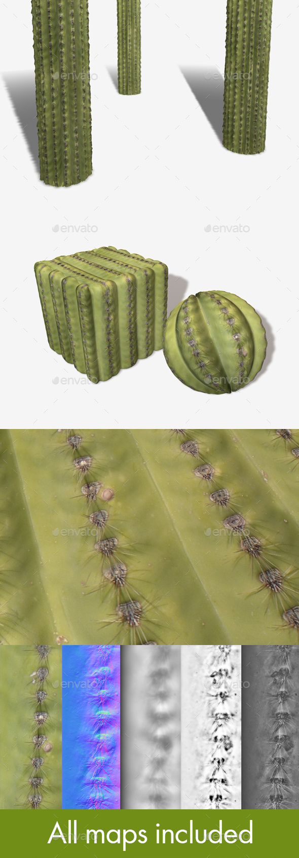 Green Cactus Seamless - 3Docean 22017103