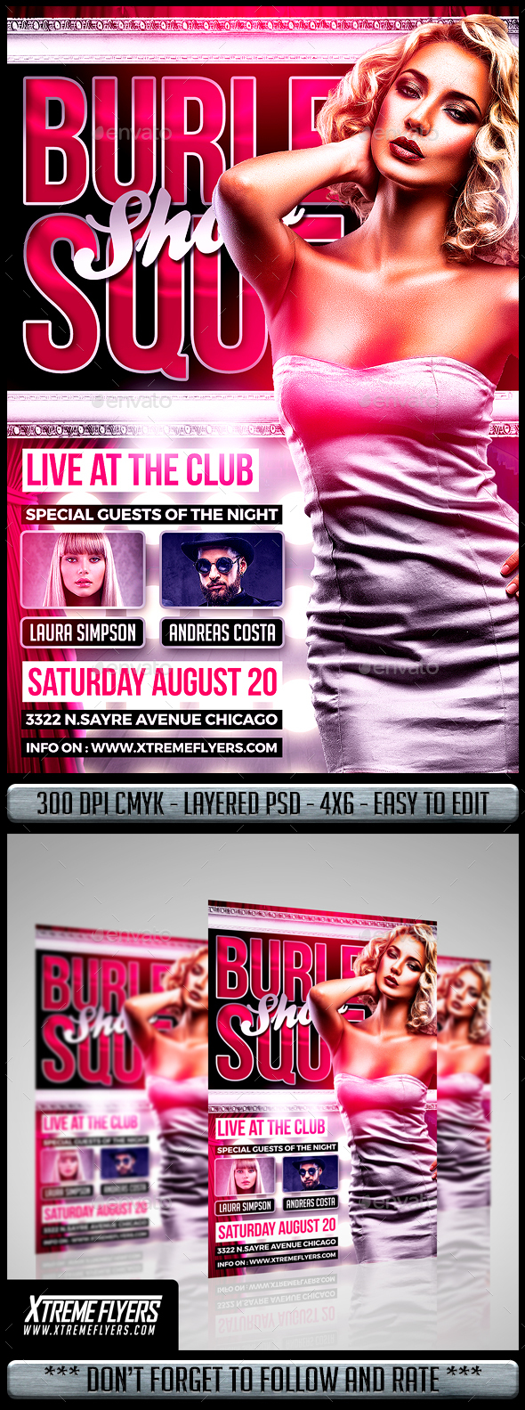 Burlesque Flyer - Clubs & Parties Events