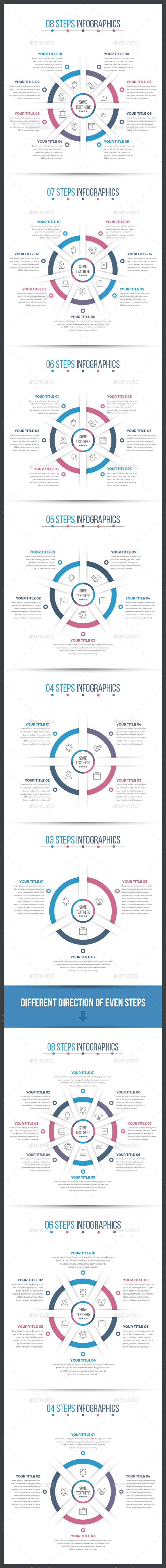 Business Circle Infographics (03 to 08 Steps) - Infographics