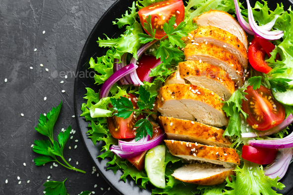 Salad with chicken meat - Stock Photo - Images
