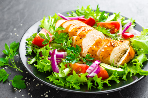 Salad with chicken meat - Stock Photo - Images