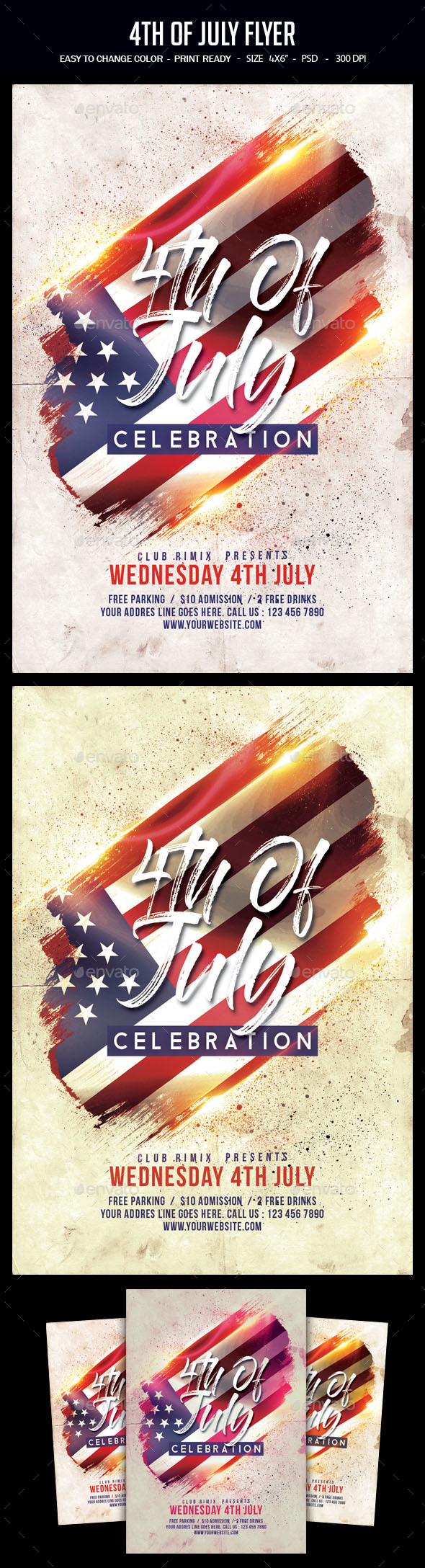 4th of July Flyer - Clubs & Parties Events