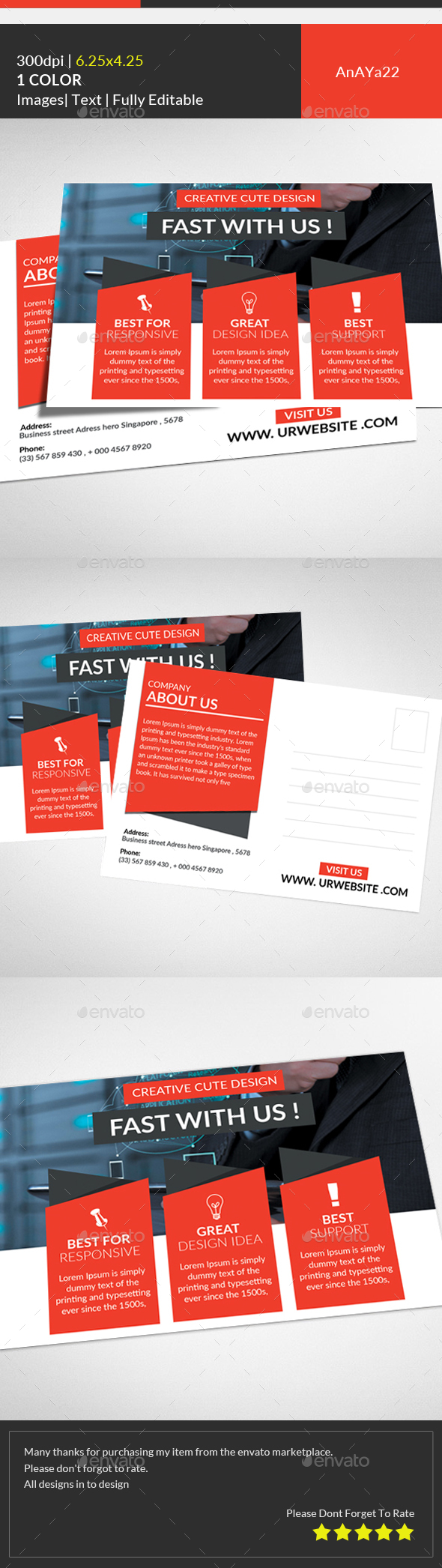 Postcard Template - Cards & Invites Print Templates
